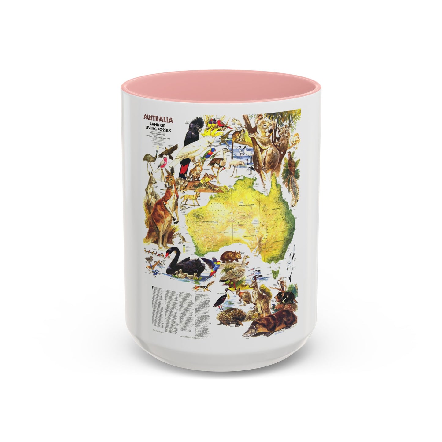 Australia- Land of Living Fossils (1979) (Map) Accent Coffee Mug