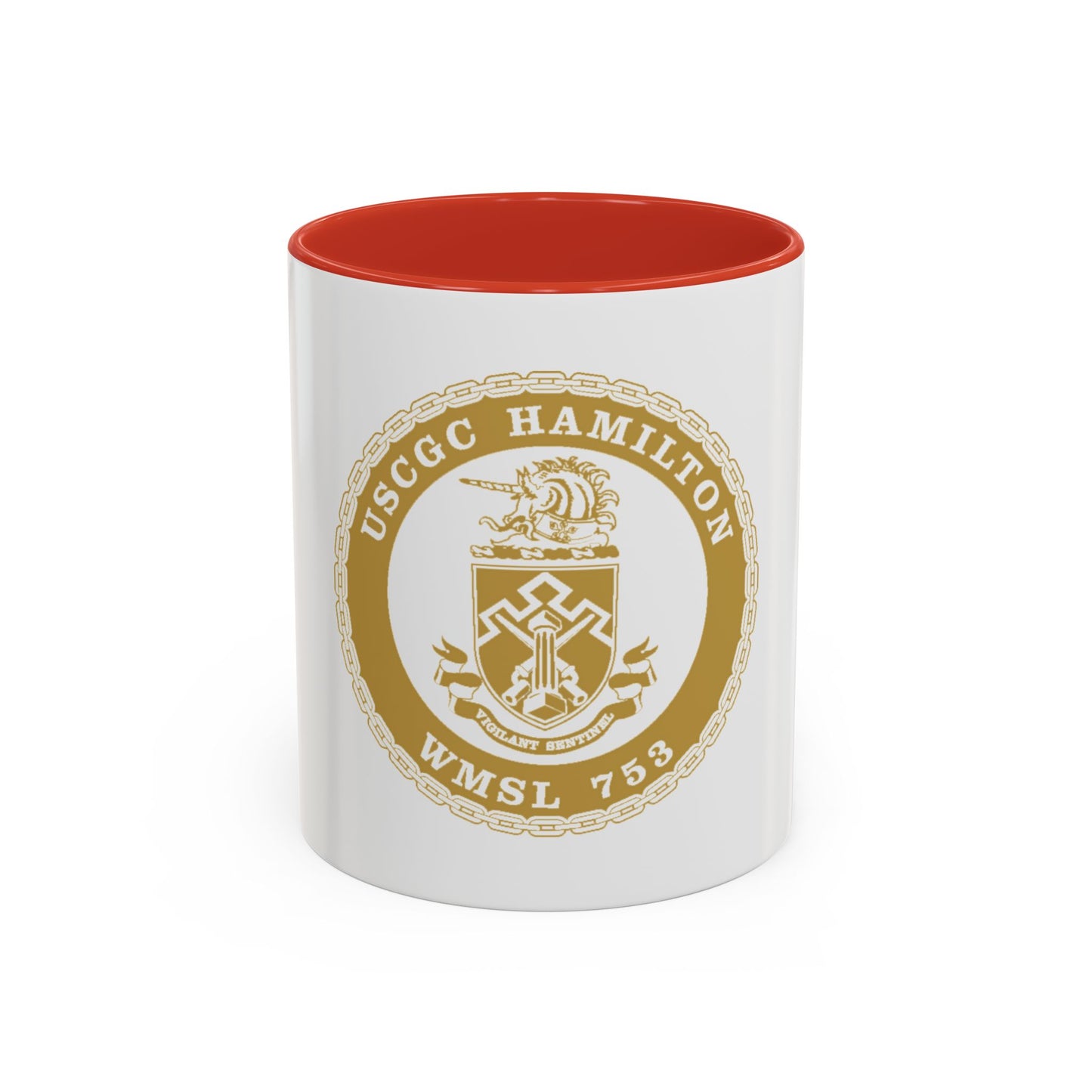 USCGC Hamilton WMSL 753 GOLD (U.S. Coast Guard) Accent Coffee Mug