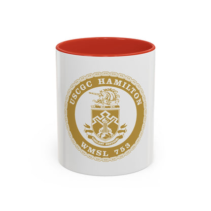 USCGC Hamilton WMSL 753 GOLD (U.S. Coast Guard) Accent Coffee Mug