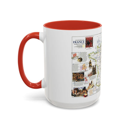 France- - Historical Evolution of a Nation (1989) (Map) Accent Coffee Mug