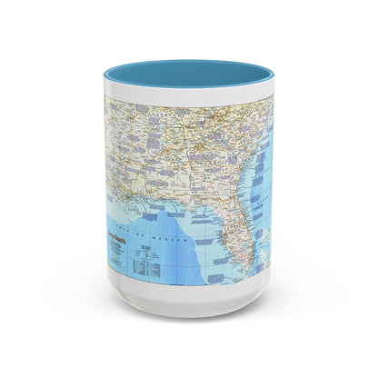 USA - Deep South 1 (1983) (Map) Accent Coffee Mug