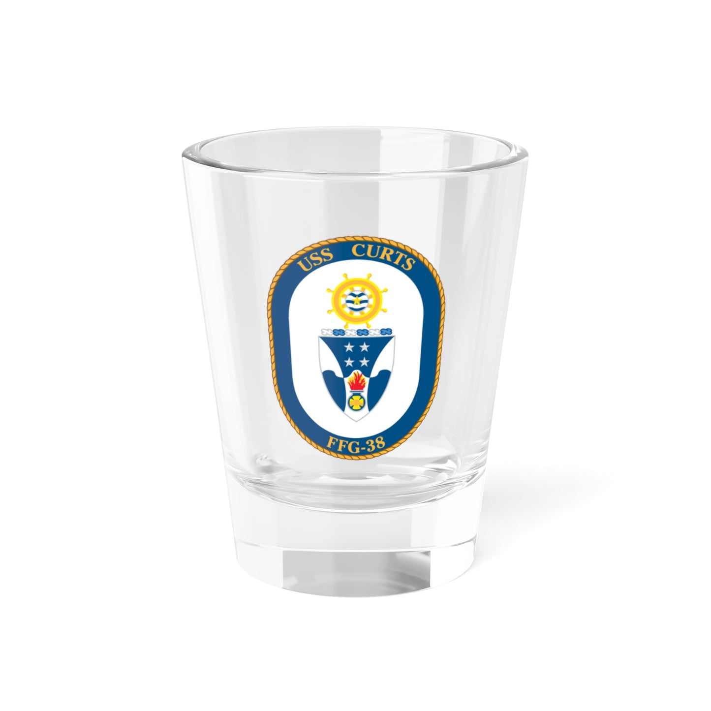 USS Curts FFG 38 (U.S. Navy) Shot Glass 1.5oz