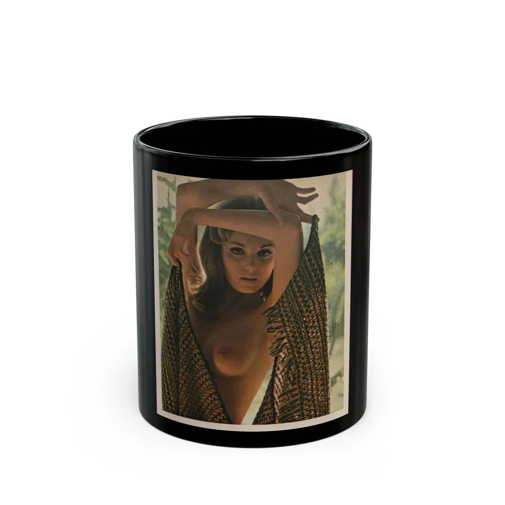 Victoria Vetri #51 - Playboy Mag. May '68 - 1 Photo - Partially Topless (Vintage Female Icon) Black Coffee Mug-11oz-Go Mug Yourself