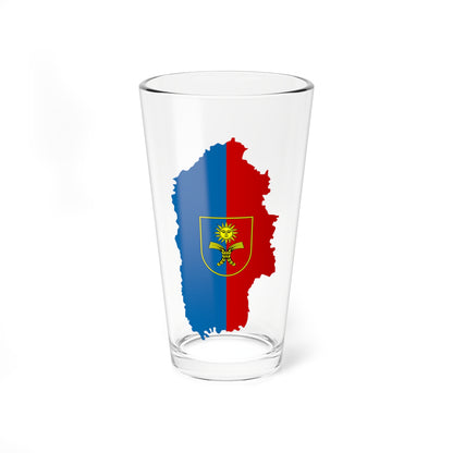 Flag-map of Khmelnytskyi Oblast (Ukraine) Pint Glass 16oz