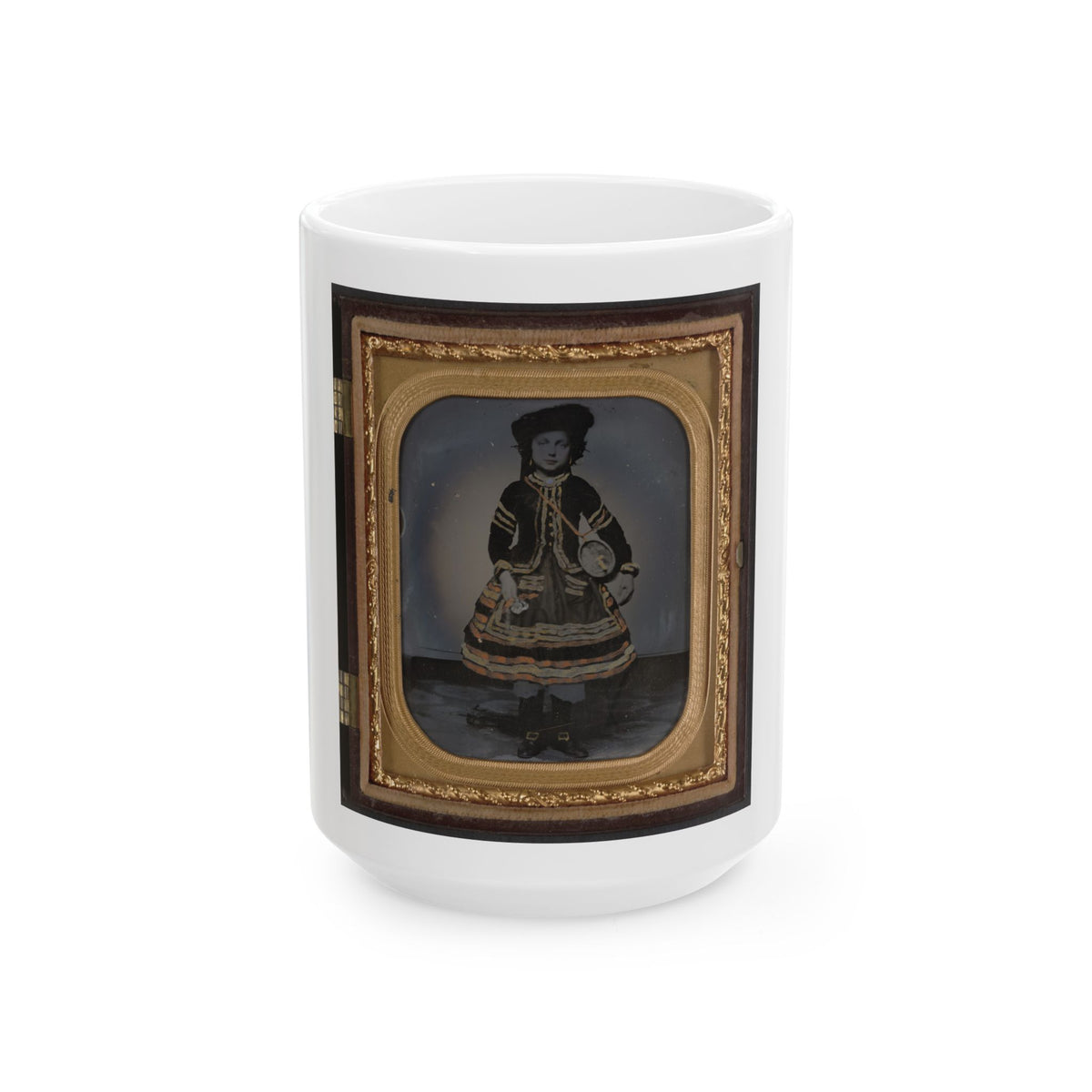 Unidentified Young Vivandiere In Union Uniform With Barrel Canteen And Cup (U.S. Civil War) White Coffee Mug