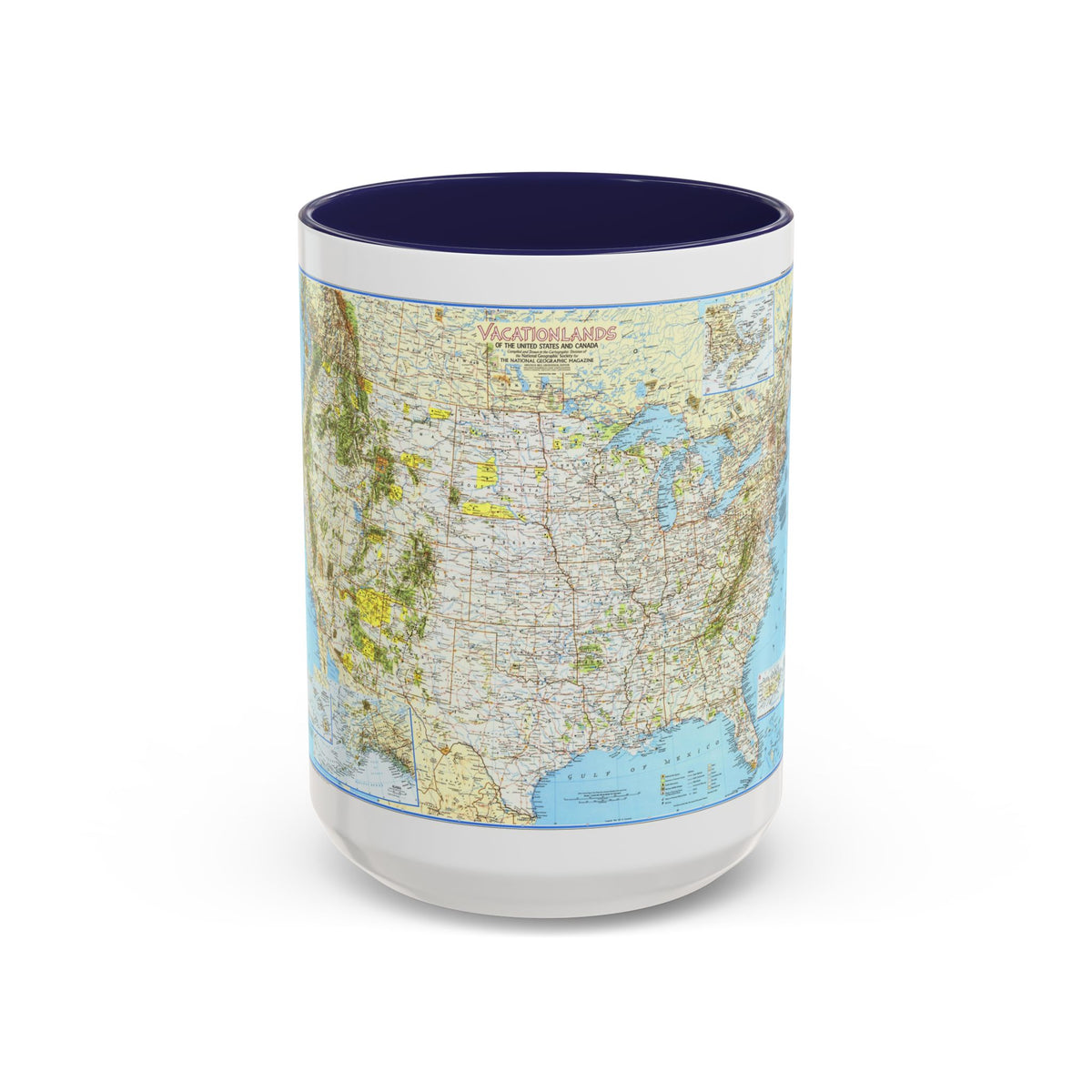 North America - Vacationlands (1966) (Map) Accent Coffee Mug