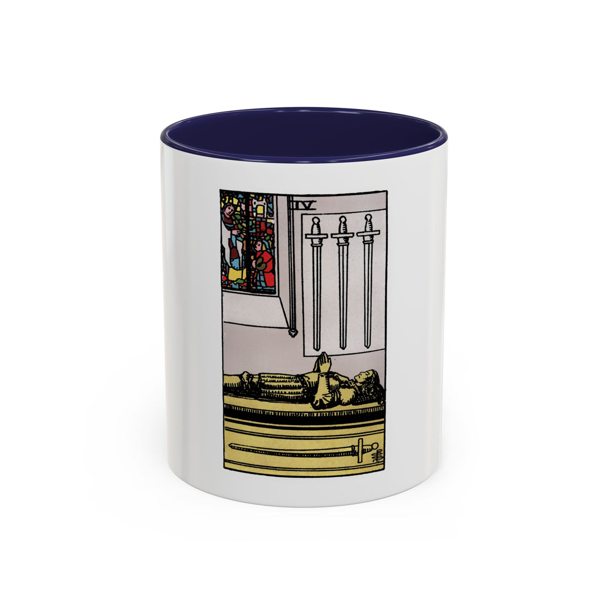 The 4 of Swords (Tarot Card) Accent Coffee Mug