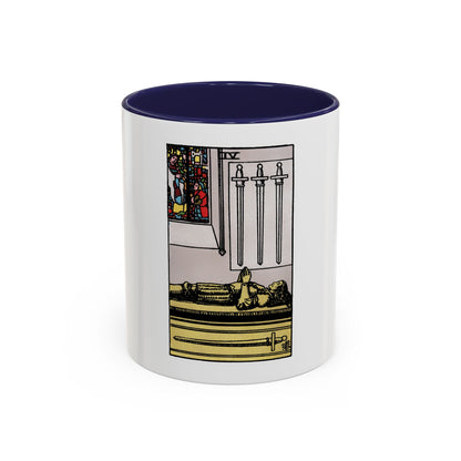 The 4 of Swords (Tarot Card) Accent Coffee Mug