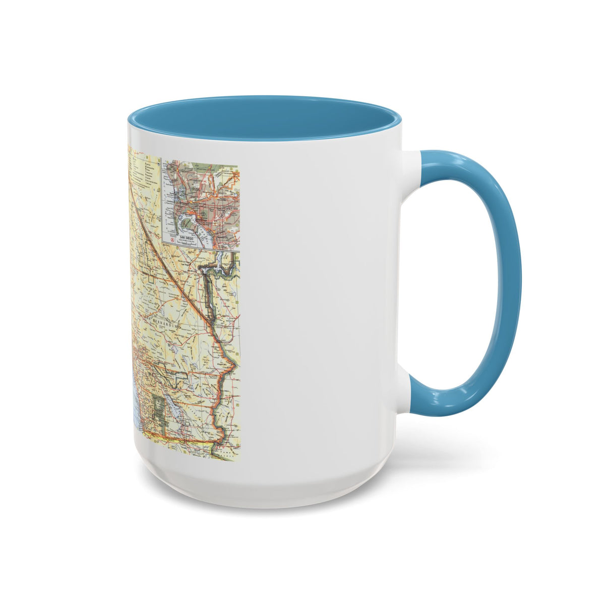 USA - California, Southern (1966) (Map) Accent Coffee Mug