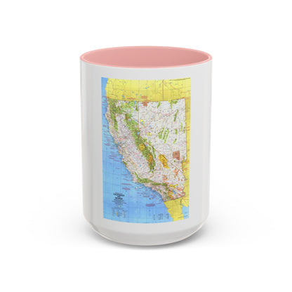 USA - California and Nevada 1 (1974) (Map) Accent Coffee Mug