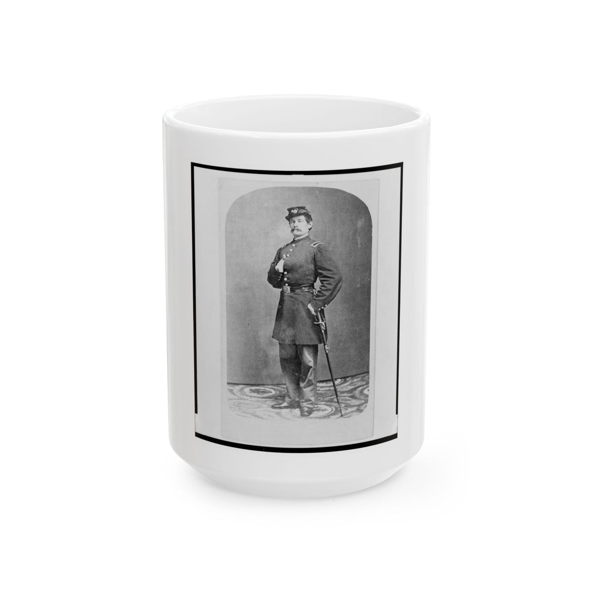 1st Lieutenant August Bitter, Union Officer In The 24th Illinois Regiment, Full-Length Portrait, Standing, Facing Front (U.S. Civil War) White Coffee Mug