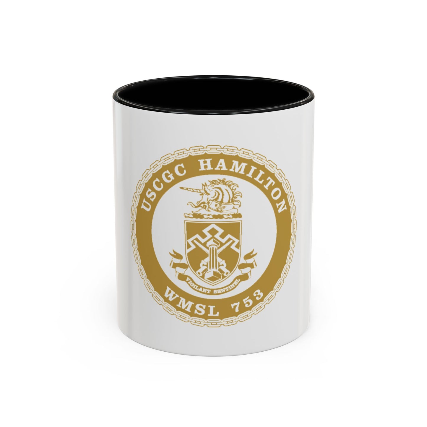 USCGC Hamilton WMSL 753 GOLD (U.S. Coast Guard) Accent Coffee Mug