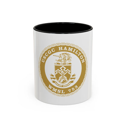 USCGC Hamilton WMSL 753 GOLD (U.S. Coast Guard) Accent Coffee Mug