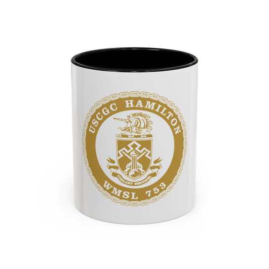 USCGC Hamilton WMSL 753 GOLD (U.S. Coast Guard) Accent Coffee Mug