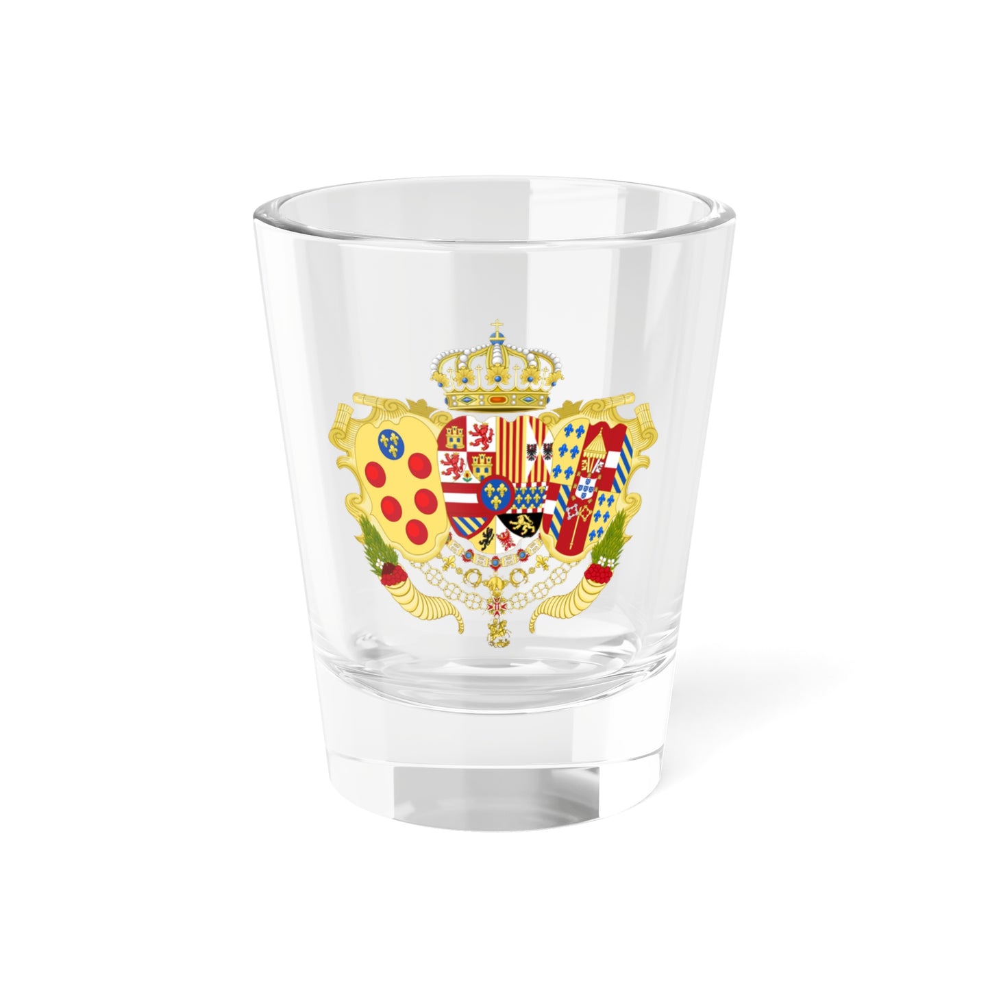 Coat of Arms of Infante Charles of Spain as Duke of Parma Piacenza and Guastalla (Italy) (Coat of Arms) Shot Glass 1.5oz