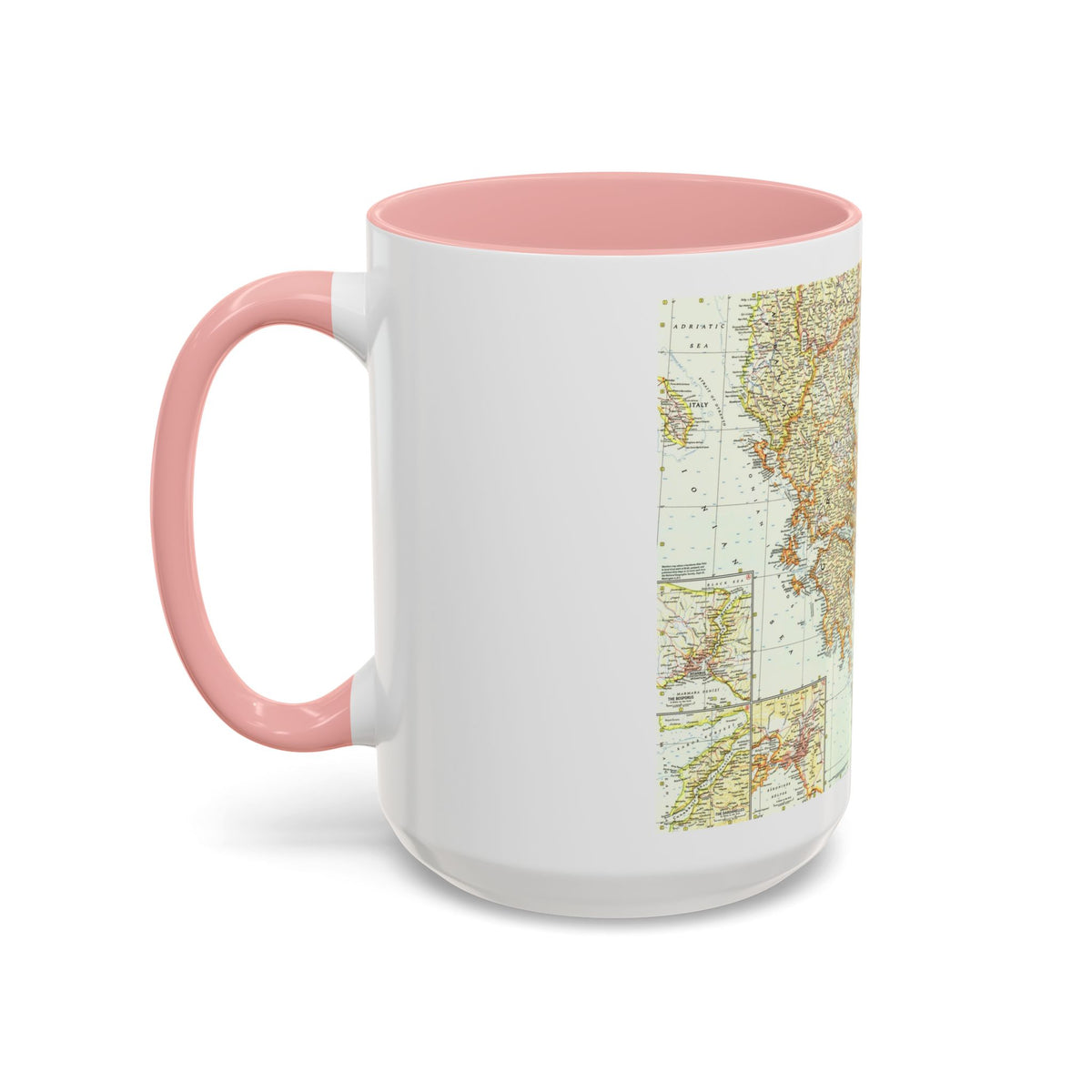 Greece and the Aegean (1958) (Map) Accent Coffee Mug