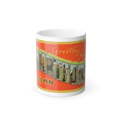 Greetings from Hartford Conn (Greeting Postcards) Color Changing Mug 11oz
