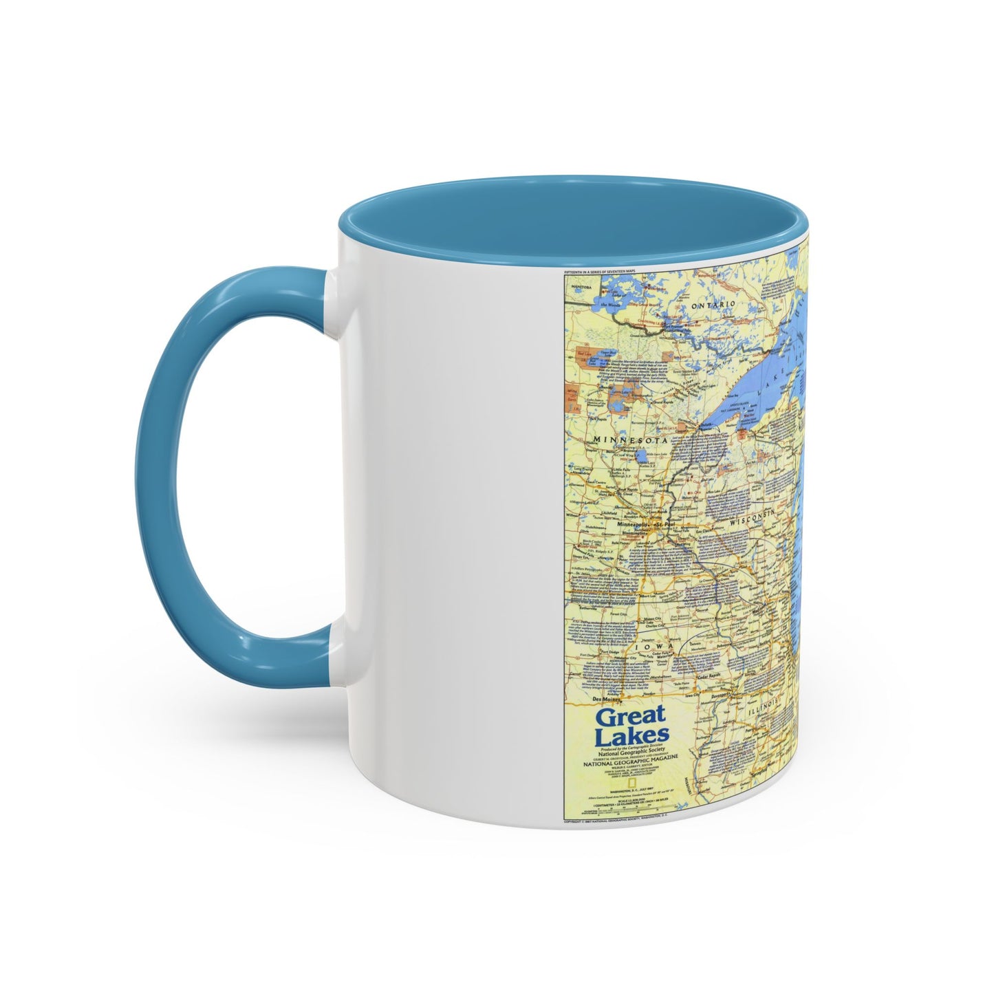 Canada - The Great Lakes 1 (1987) (Map) Accent Coffee Mug