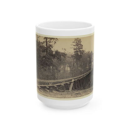 Railroad Bridge With Timber Trestles (U.S. Civil War) White Coffee Mug