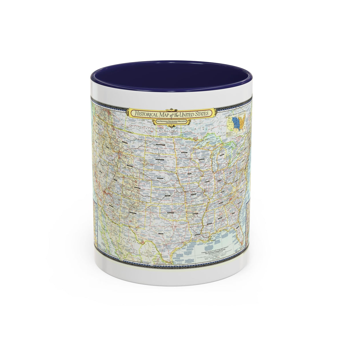 USA - An Historical Map (1953) (Map) Accent Coffee Mug