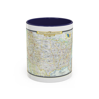 USA - An Historical Map (1953) (Map) Accent Coffee Mug