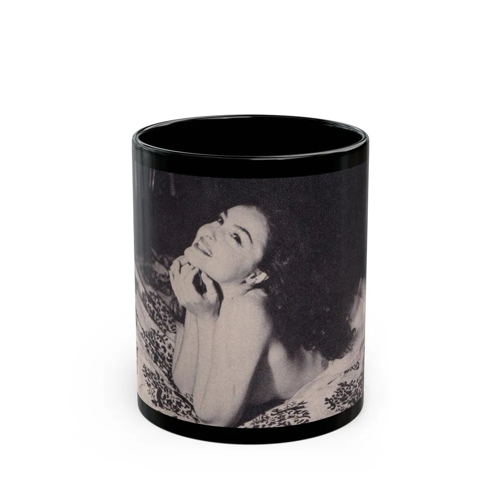 Julie Newmar #377 (Vintage Female Icon) Black Coffee Mug-11oz-Go Mug Yourself