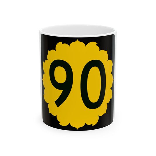 K-90 (Kansas) (Road Sign) White Coffee Mug