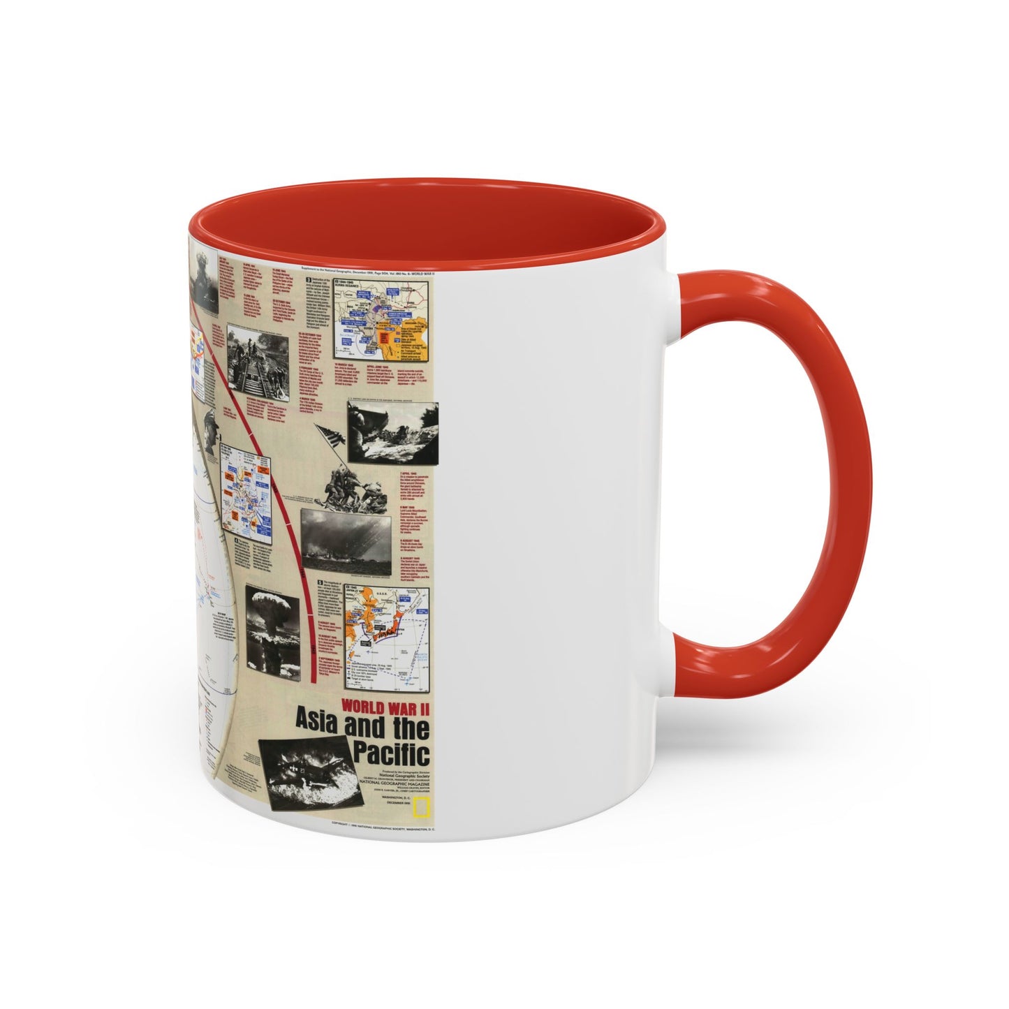 World War II- Asia and the Pacific (1991) (Map) Accent Coffee Mug