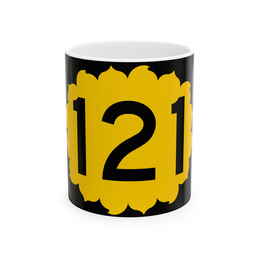 K-121 (Kansas) (Road Sign) White Coffee Mug