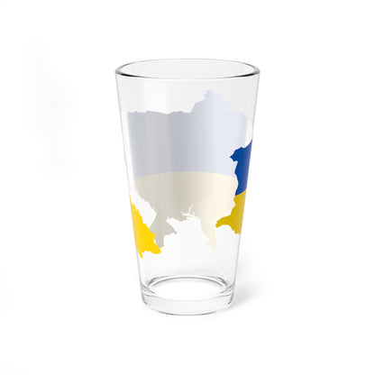 Flag map of Ukrainian Peoples Republic (Ukraine) Pint Glass 16oz