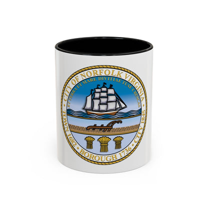 Seal of Norfolk Virginia - Accent Coffee Mug