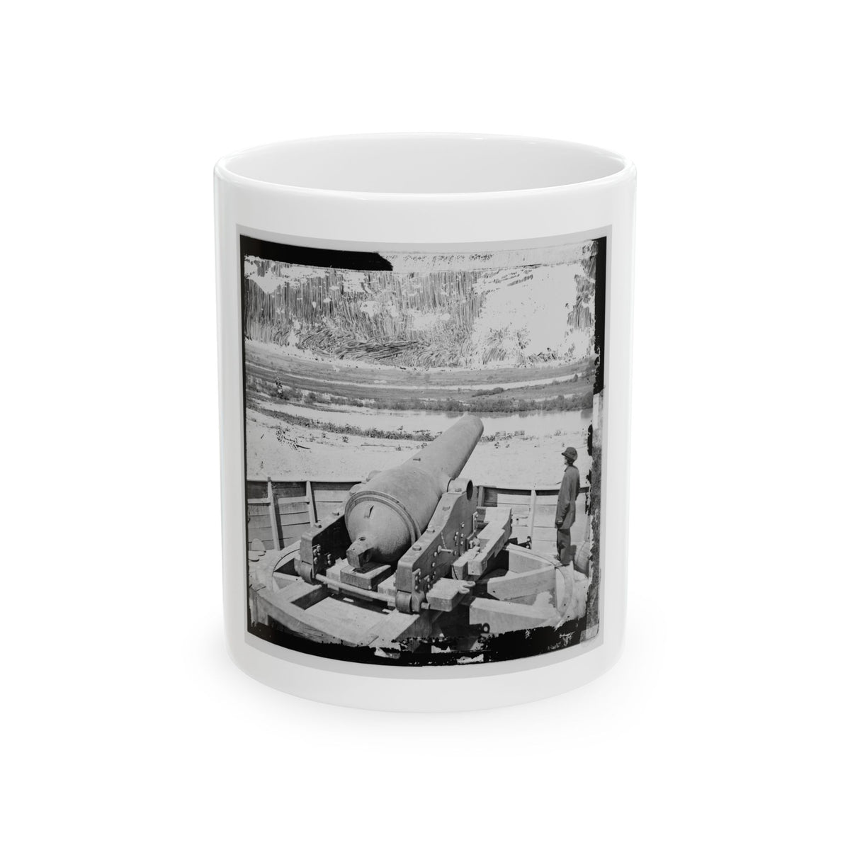 James River, Va. Confederate Gun Emplacement Above Dutch Gap (U.S. Civil War) White Coffee Mug