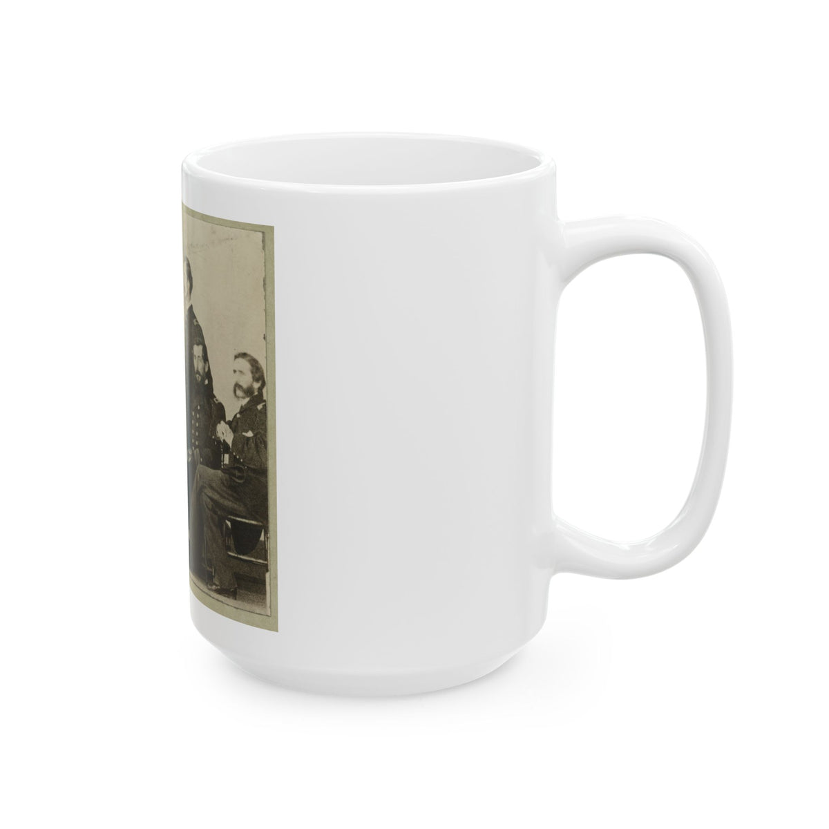 Group Portrait Of Officers With Admiral David G. Farragut Seated, Center (U.S. Civil War) White Coffee Mug