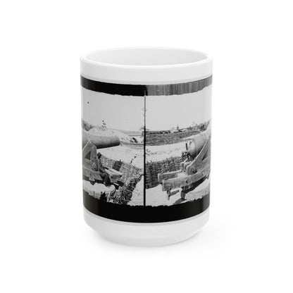 James River, Va. Another Confederate Gun Emplacement At Howlett House, Trent's Reach 001 (U.S. Civil War) White Coffee Mug
