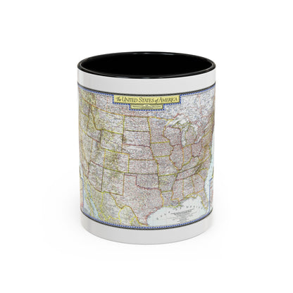 USA - The United States (1946) (Map) Accent Coffee Mug