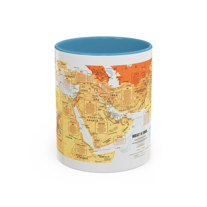 Middle East in Turmoil (1980) (Map) Accent Coffee Mug