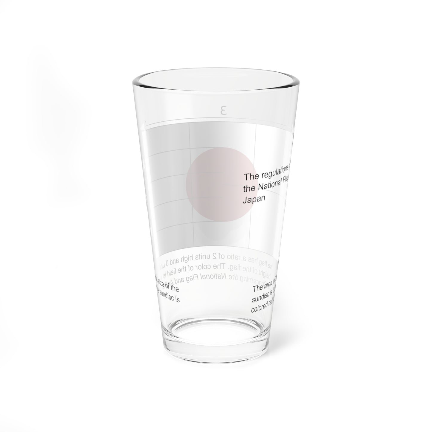 Construction sheet of the Japanese flag EN (Japan) Pint Glass 16oz