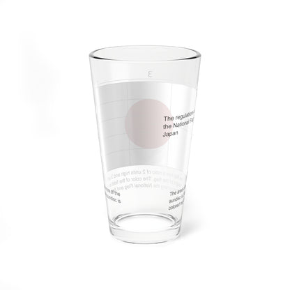 Construction sheet of the Japanese flag EN (Japan) Pint Glass 16oz