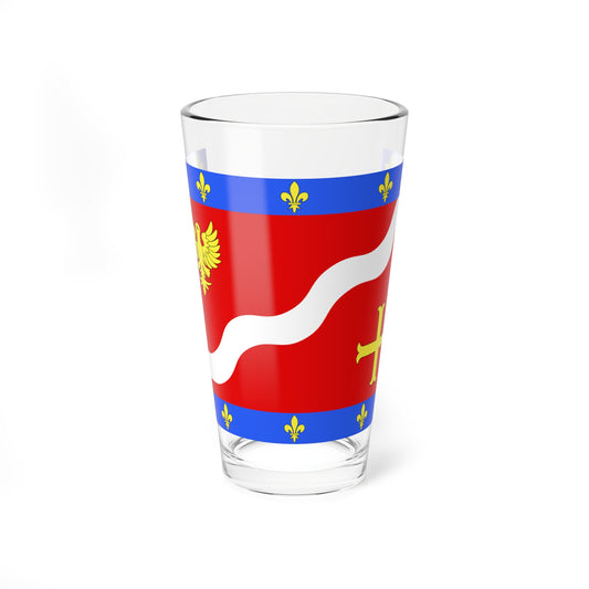 Drapeau fr departement Val-dOise (France) Pint Glass 16oz