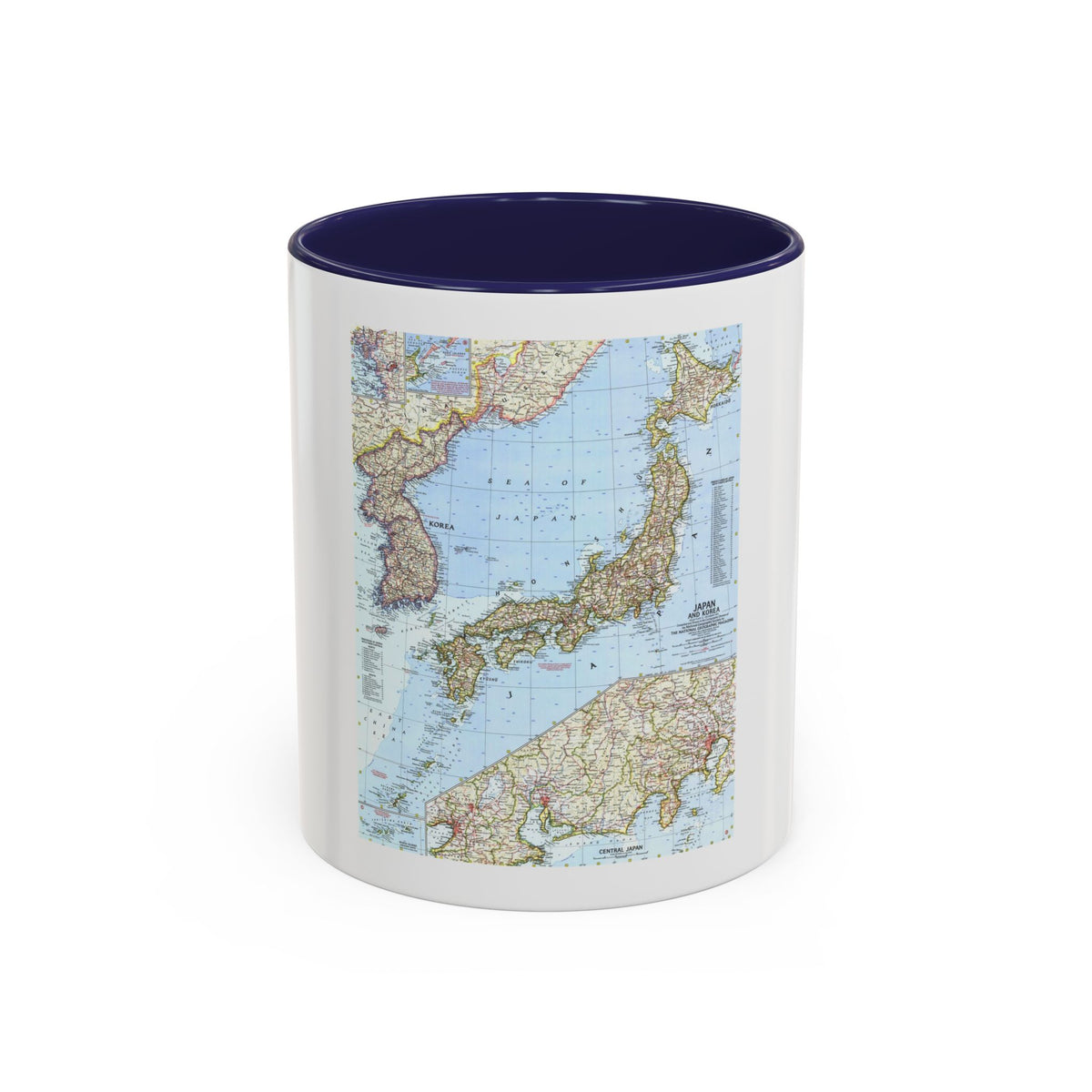 Japan and Korea (1960) (Map) Accent Coffee Mug