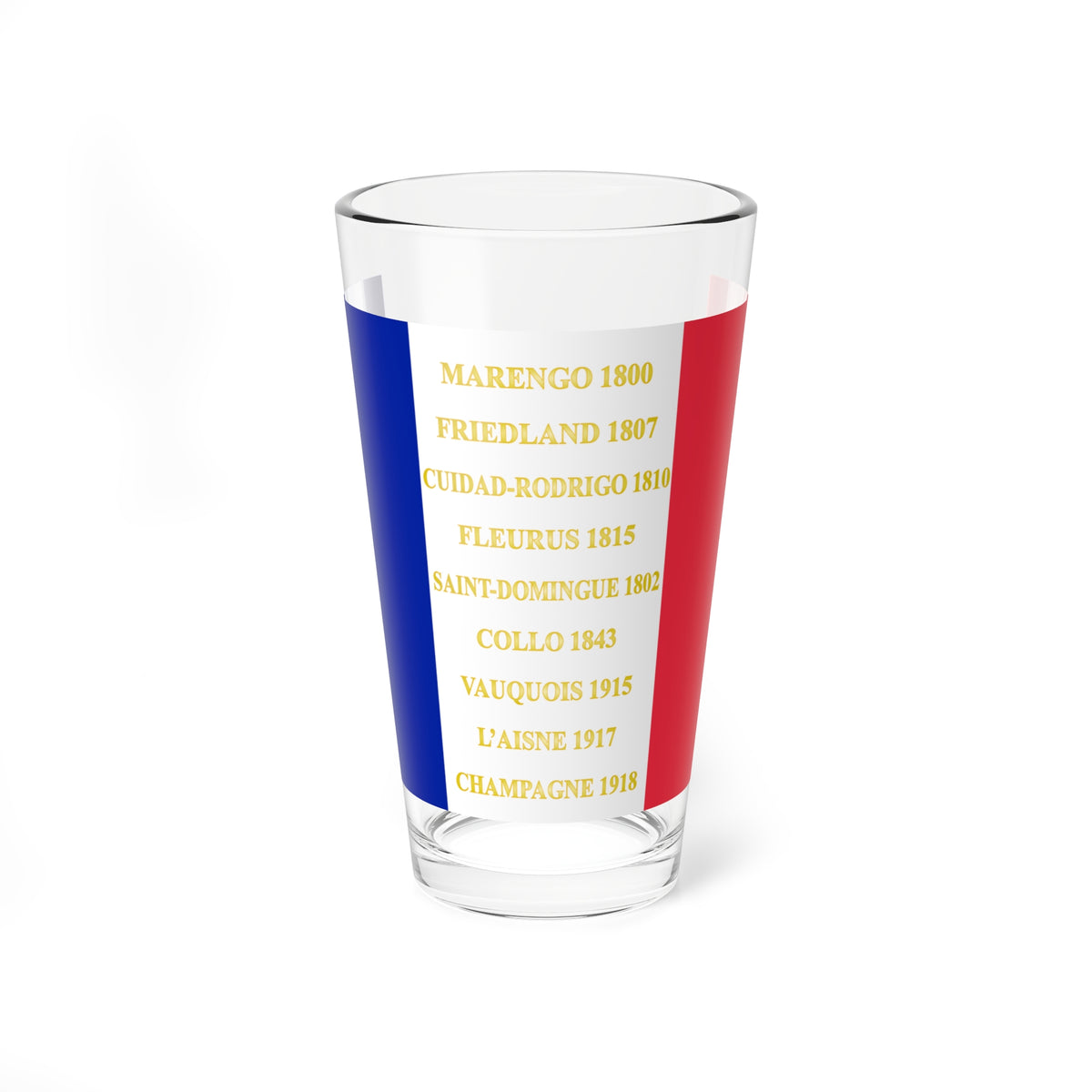 59e regiment dinfanterie de ligne - drapeau (France) Pint Glass 16oz