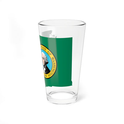 Flag map of Washington (United States) Pint Glass 16oz