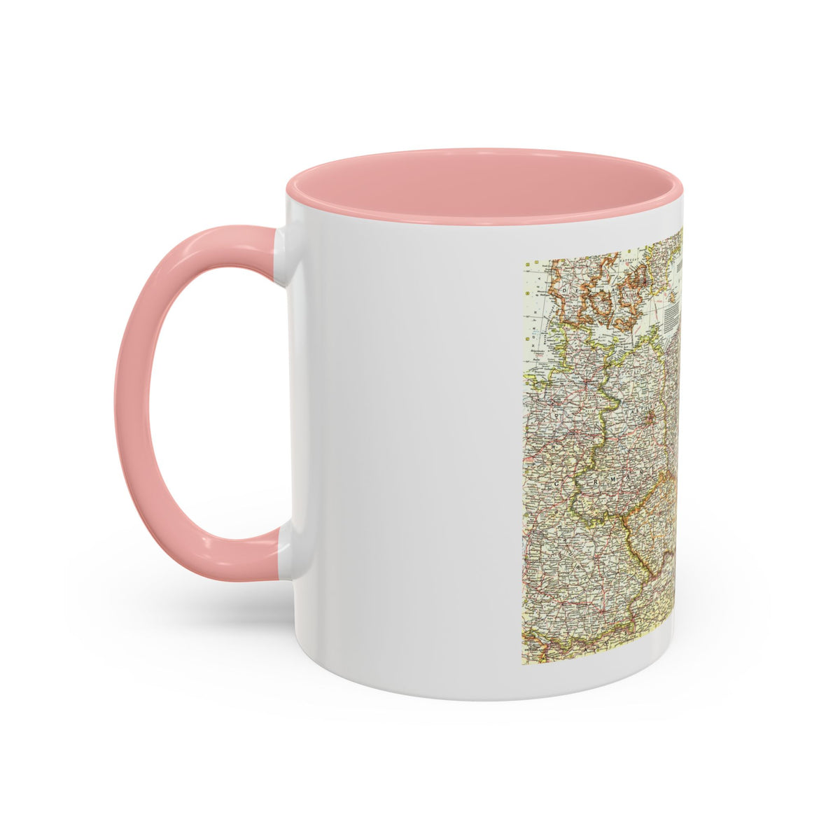 Poland and Czechoslovakia (1958) (Map) Accent Coffee Mug