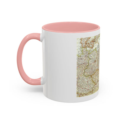 Poland and Czechoslovakia (1958) (Map) Accent Coffee Mug