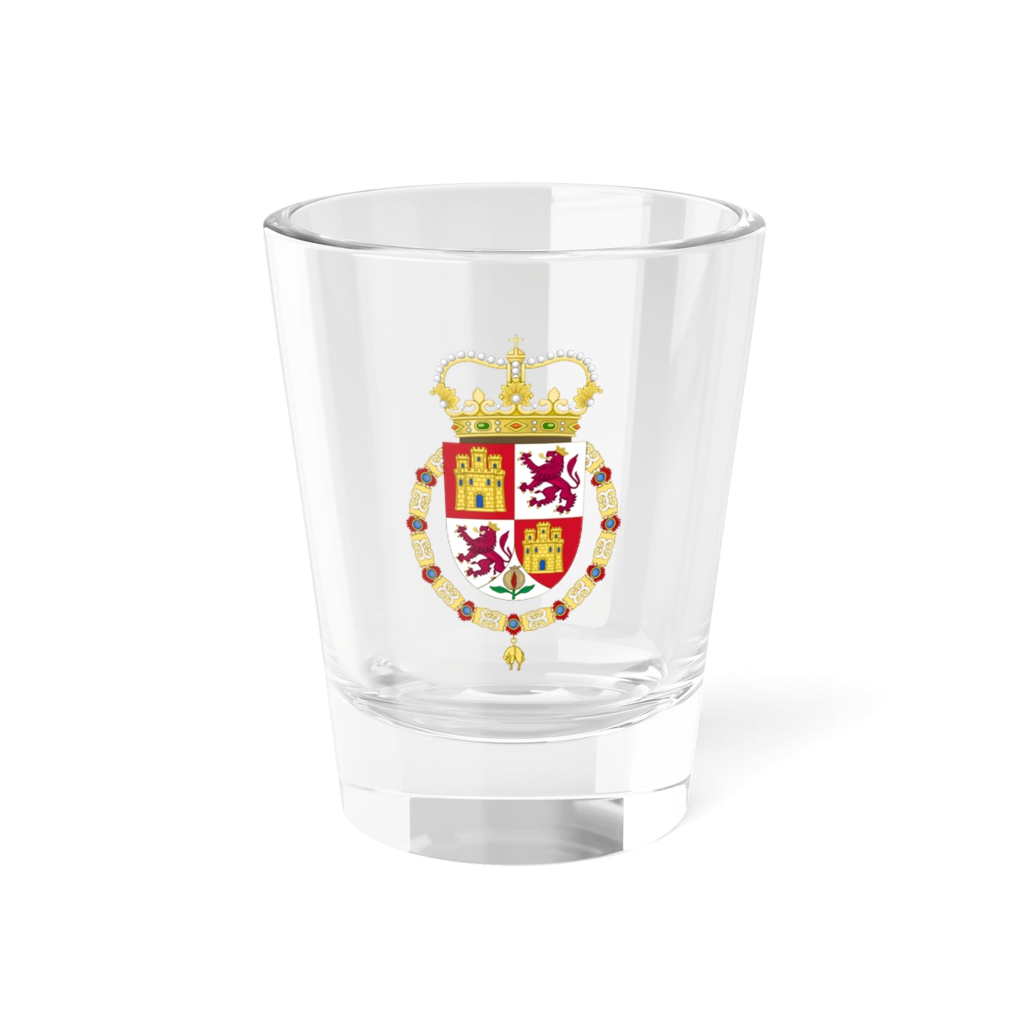 Lesser Royal Coat of Arms of Spain c.1668-1700 (Spain) (Coat of Arms) Shot Glass 1.5oz