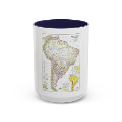 South America (1950) (Map) Accent Coffee Mug