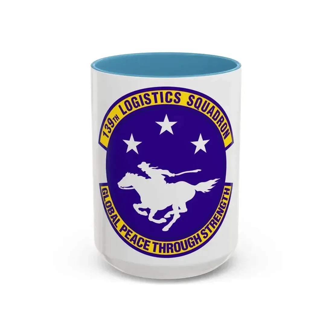 139th Logistics Squadron (U.S. Air Force) Accent Coffee Mug 15oz Light Blue - Go Mug Yourself