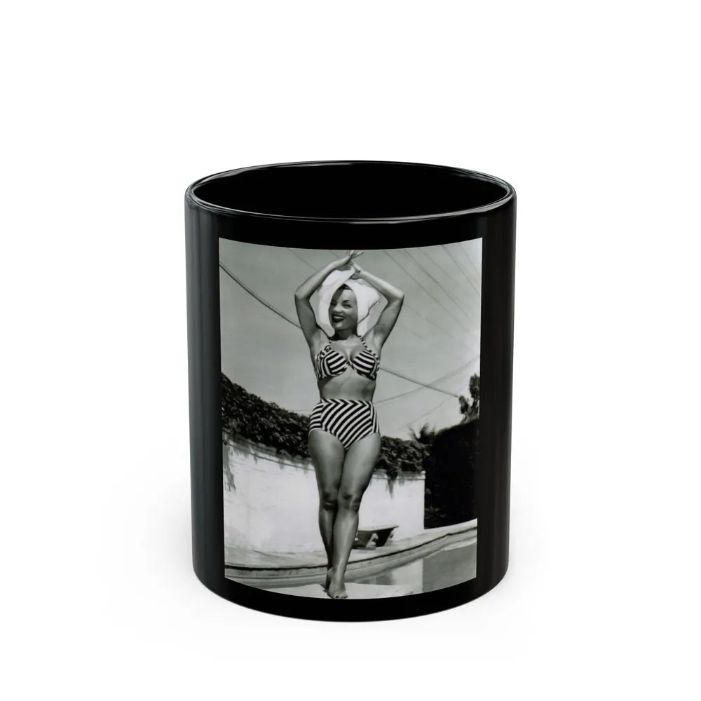 Carmen Miranda #07 (Vintage Female Icon) Black Coffee Mug-11oz-Go Mug Yourself