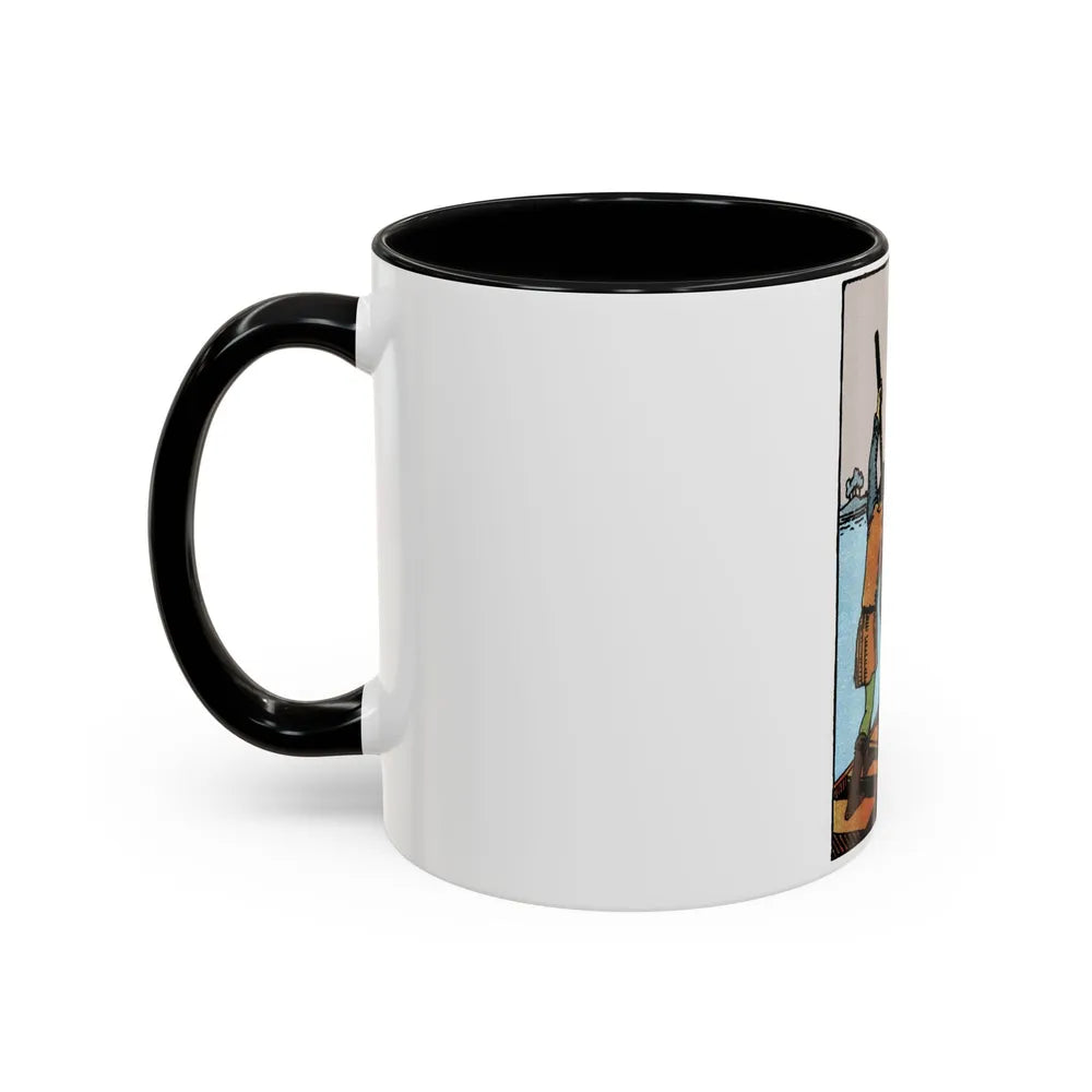 The 6 of Swords (Tarot Card) Accent Coffee Mug-Go Mug Yourself