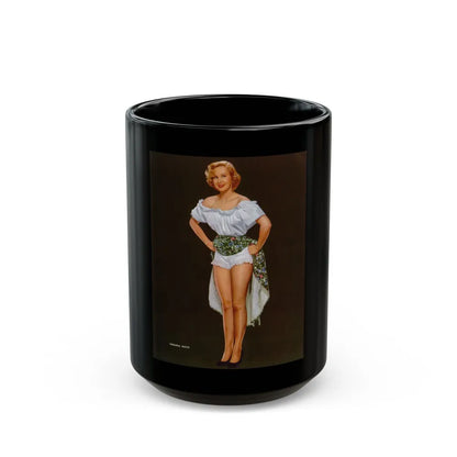 Virginia Mayo #222 - Photoplay Pin-Ups Magazine Issue #01 (Vintage Female Icon) Black Coffee Mug-15oz-Go Mug Yourself